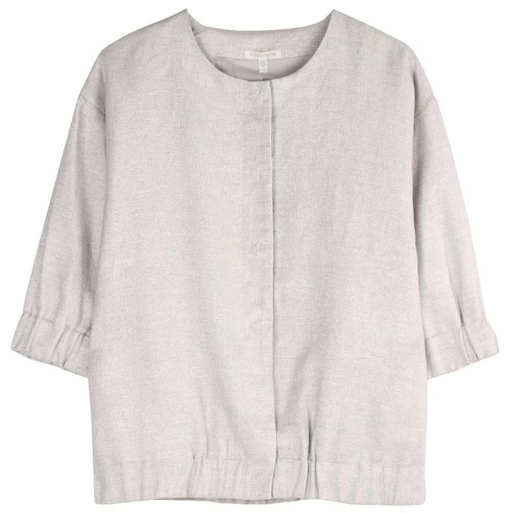 Eileen Fisher Twinkle Linen Jacket Natural Sz XS
